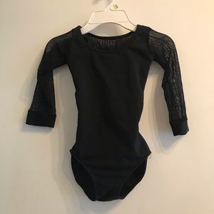 never worn black mid-sleeve leotard